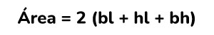 Formula área de un prisma rectangular
