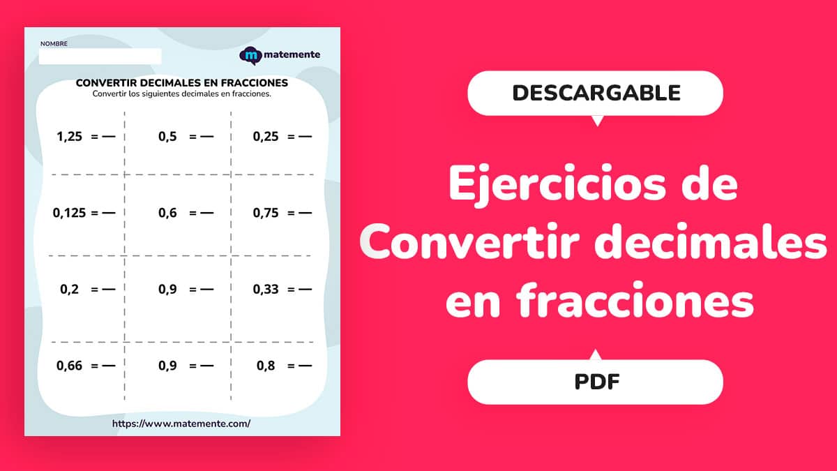 36 Ejercicios De Convertir Decimales En Fracciones